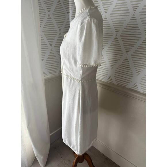 Nicole Miller Women’s Size 4 Small White/Ivory Button Up Breezy Mini Dress - Picture 2 of 5